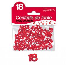 confettis de table 18 ans rouge 
