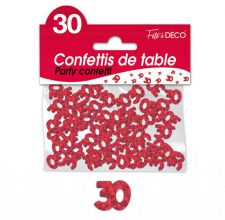 confettis de table 30 ans rouge 