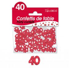 confettis de table 40 ans rouge 