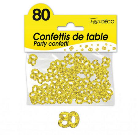 confettis de table 80 ans or 