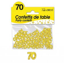 confettis de table 70 ans or 