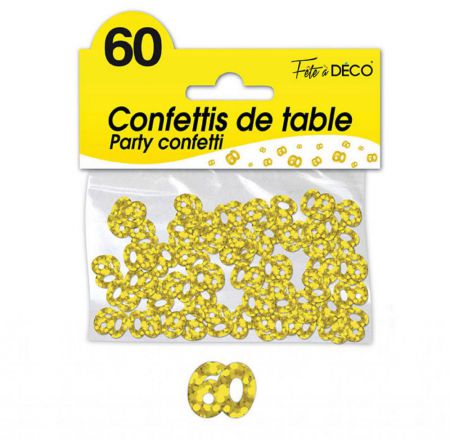 confettis de table 60 ans or 