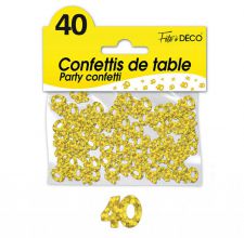 confettis de table 40 ans or 
