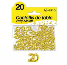 confettis de table 20 ans or 