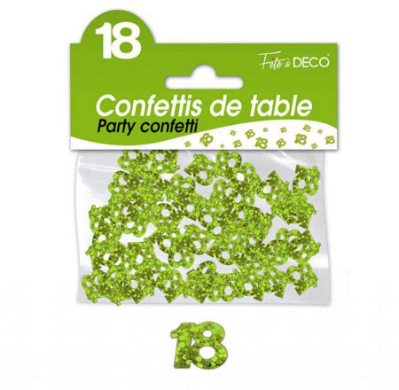confettis de table 18 ans vert 