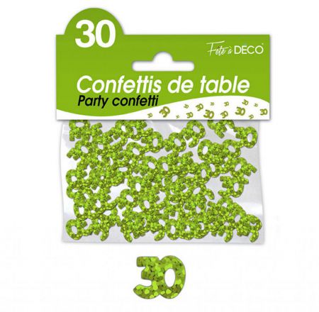 confettis de table 30 ans vert 