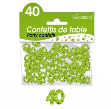 confettis de table 40 ans vert 