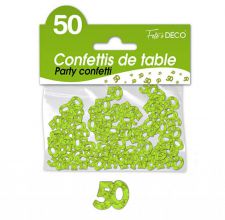 confettis de table 50 ans vert 