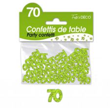 confettis de table 70 ans vert 