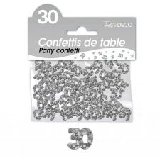 confettis de table 30 ans argent 