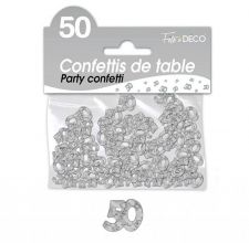 confettis de table 50 ans argent 