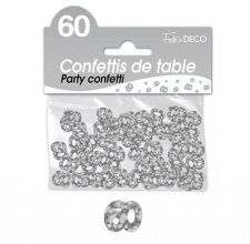 confettis de table 60 ans argent 