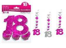 suspension hologramme accordeons 18 rose 