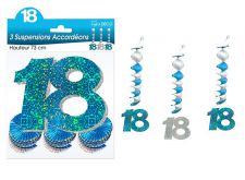 suspension accordeons hologramme 18 bleu 