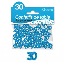 confettis de table 30 ans bleu 
