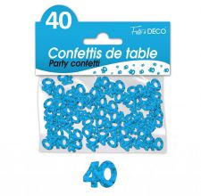 confettis de table 40 ans bleu 