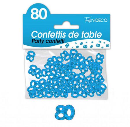confettis de table 80 ans bleu 