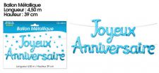 ballon mylar joyeux anniversaire bleu 