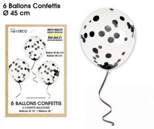 ballons confettis noir 