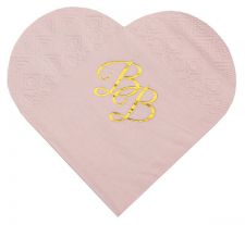 6813 serviette bb coeur rose 