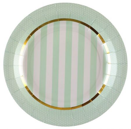 5713 10 vert assiette baby shower 