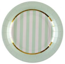 5713 10 vert assiette baby shower 