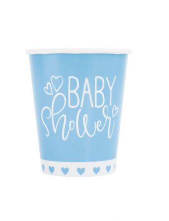 u73386 goblet bleu coeur baby shower 