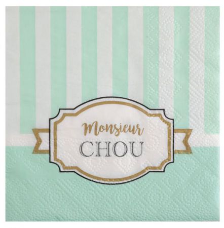 5733 serviette baby shower vert msieur chou 