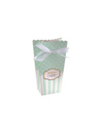 6 boites baby shower monsieur choux vert menthe 