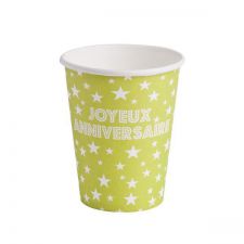 gobelet joyeux anniversaire les 10 pieces vert mariage bapteme anniversaire promo fete magasin action solderie winn