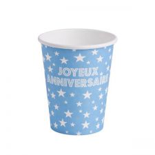 gobelet joyeux anniversaire les 10 pieces turquoise mariage bapteme anniversaire promo fete magasin action solderie winn