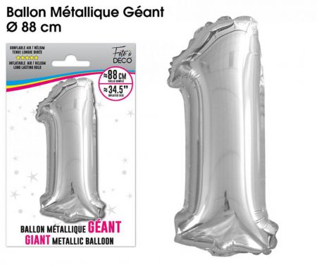 ballon helium alu geant chiffre 1 