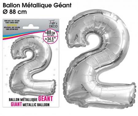 ballon helium alu geant chiffre 2 