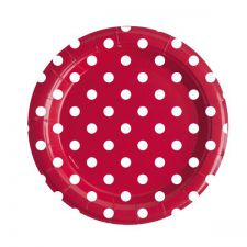 assiette pois rouge les 10 pieces anniversaire communion mariage fete feudartifice cotillons