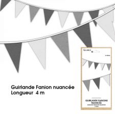 guirlande fanion nuancee grise 