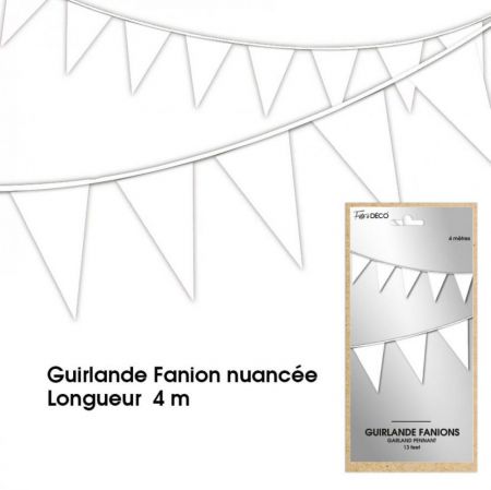 guirlande fanion nuancee blanche 