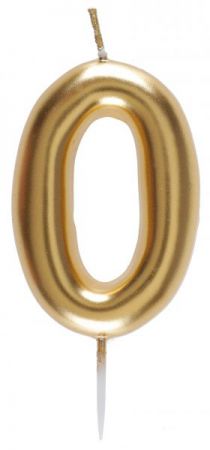 bougie chiffre 0 or 