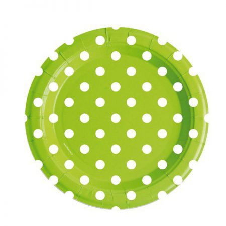 assiette pois vert les 10 pieces anniversaire communion mariage fete feudartifice cotillons 