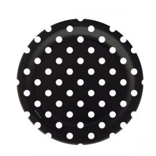 assiette pois noir les 10 pieces anniversaire communion mariage fete feudartifice cotillons