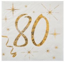 serviettes des ages or 80 ans 