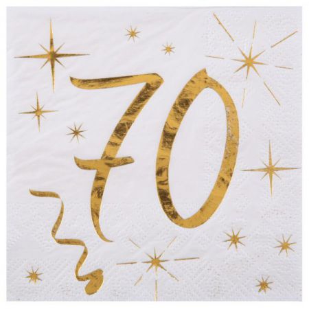 serviette des ages or 70 ans 