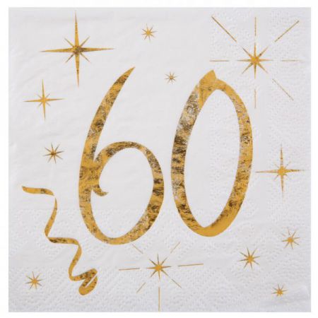 serviette des ages or 60 ans 