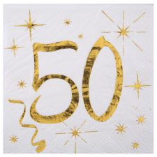 serviettes des ages or 50 ans 