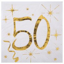 serviettes des ages or 50 ans 