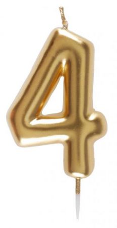 bougie chiffre 4 or 