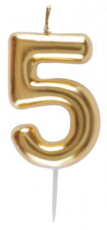 bougie chiffre 5 or 