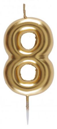 bougie chiffre 8 or 