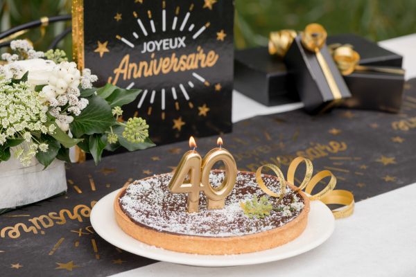 Bougie Anniversaire 40 ans Or