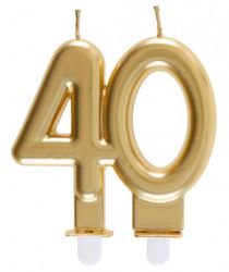 bougie anniversaire 40 ans or 