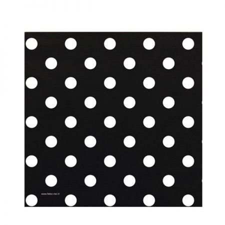 serviette 3 plis pois noir les 10 pieces anniversaire communion mariage fete feudartifice cotillons 
